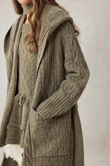 SAHHA | 100% wool hooded cardigan coat Regular price
