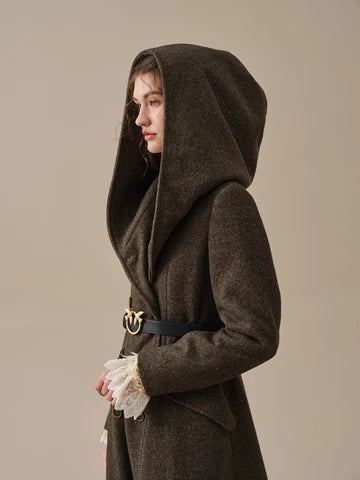 SAHHA | 100% twill wool hooded coat Regular price