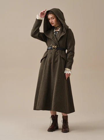 SAHHA | 100% twill wool hooded coat Regular price