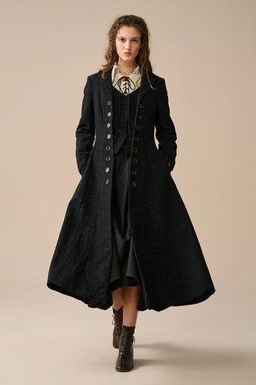 SAHHA | Vest-Layered 100% Wool Coat